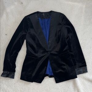 C. Luce Elegant Black Velvet Women's Blazer